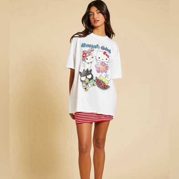 Forever 21, NWT, Hello Kitty & Friends Beach Tee Cover Up, Sz Large - Picture 6 of 8